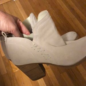 Off white suede booties 7.5